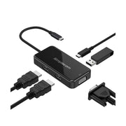 Simplecom DA451 5-in-1 USB-C Multiport Adapter MST Hub VGA Dual HDMI