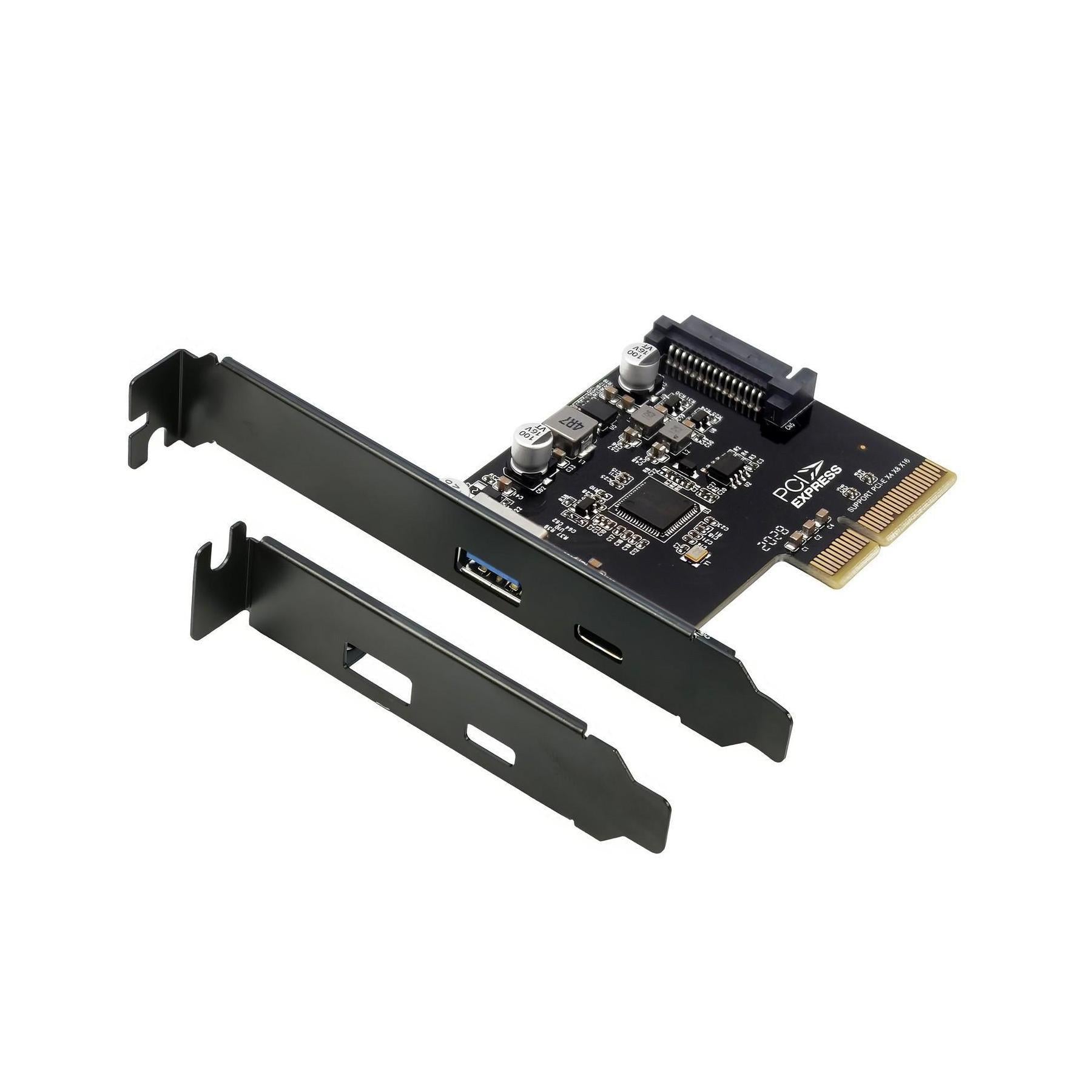 Simplecom EC312v2 PCI-E x4 to 2-Port USB 3.2 Gen II 10Gbps USB-C and USB-A Card
