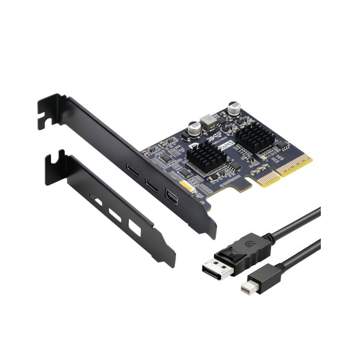 Simplecom EC365 PCIe x4 to 2-Port USB 3.2 Gen2 Type-C with Mini DisplayPort Expansion Card