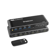 Simplecom KM430 Dual HDMI 4K@60Hz KVM Switch 4-Port USB Hub