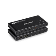 Simplecom KM470 2-Port USB-C KVM Switch HDMI 2.1 DP Docking Station