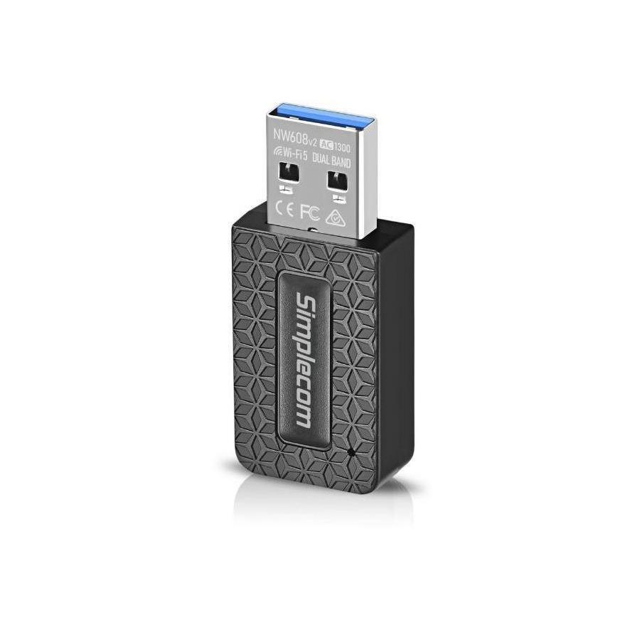 Simplecom NW608v2 Wi-Fi 5 AC1300 Dual-Band USB 3.0 Adapter