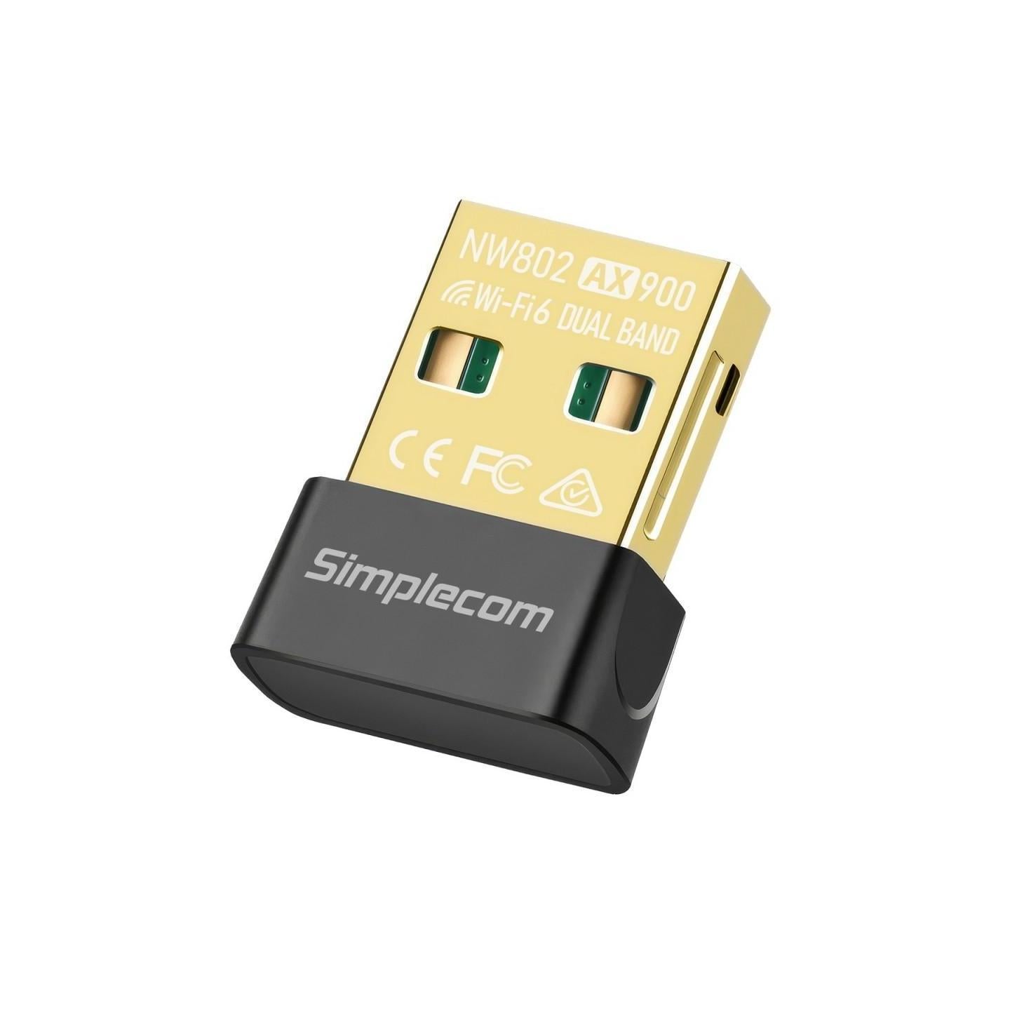 Simplecom NW802 AX900 Dual-Band Wi-Fi 6 USB Adapter