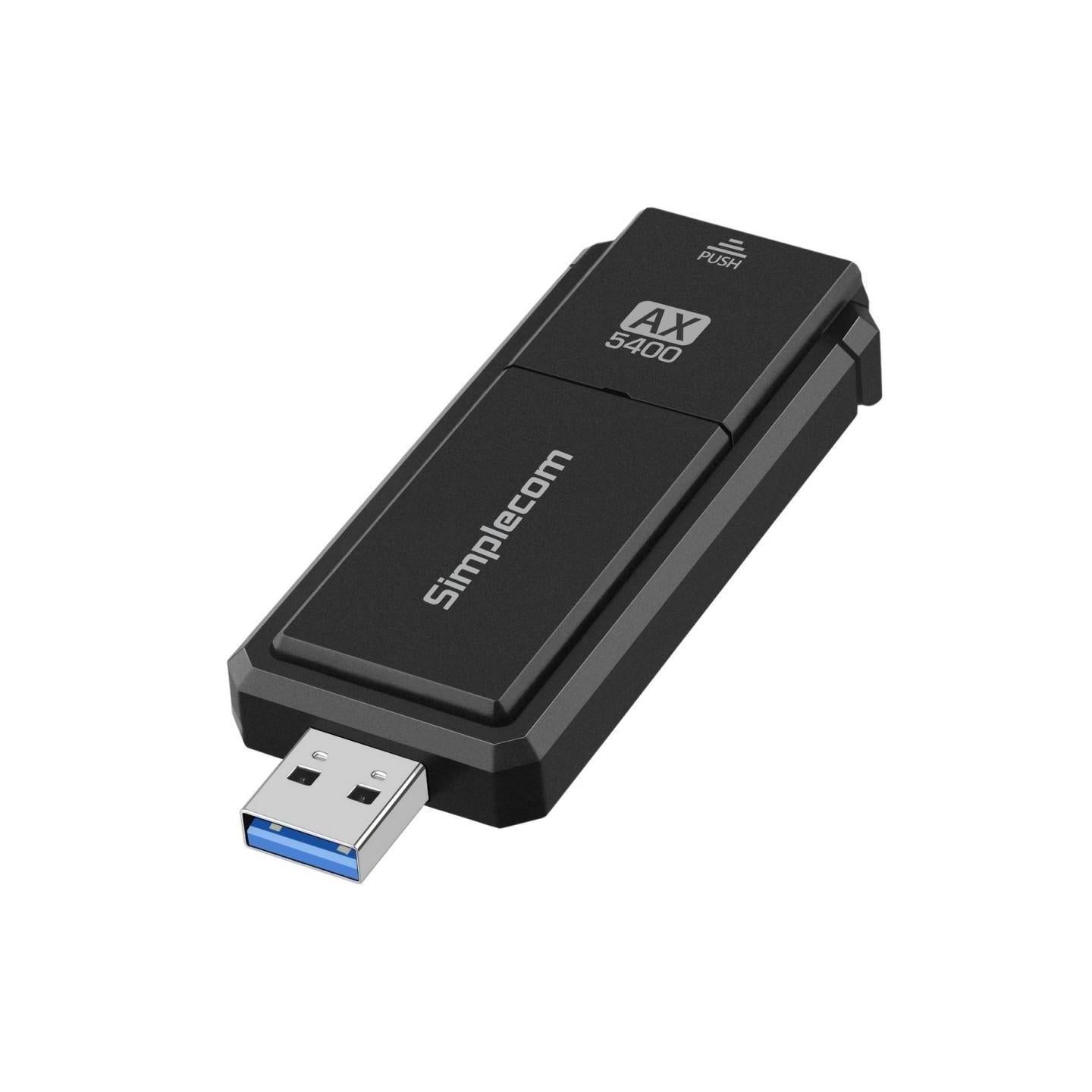 Simplecom NW812v2 AX5400 Tri-Band WiFi 6E USB Adapter 2x Antennas