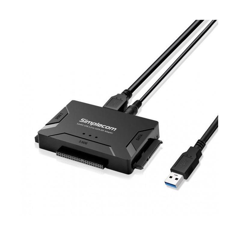 Simplecom SA492 USB 3.0 to 2.5-3.5-5.25 SATA IDE Adapter with Power Supply
