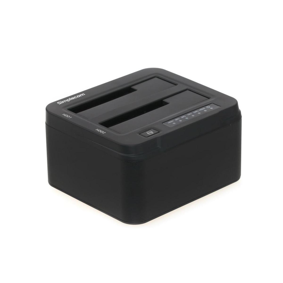 Simplecom SD322 Dual Bay USB 3.0 Aluminium Docking Station 2.5" 3.5" SATA HDD Black