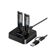Simplecom SD550v3 USB 3.2 Gen2 Dual Bay NVMe M.2 SSD Docking Station Clone Duplicate