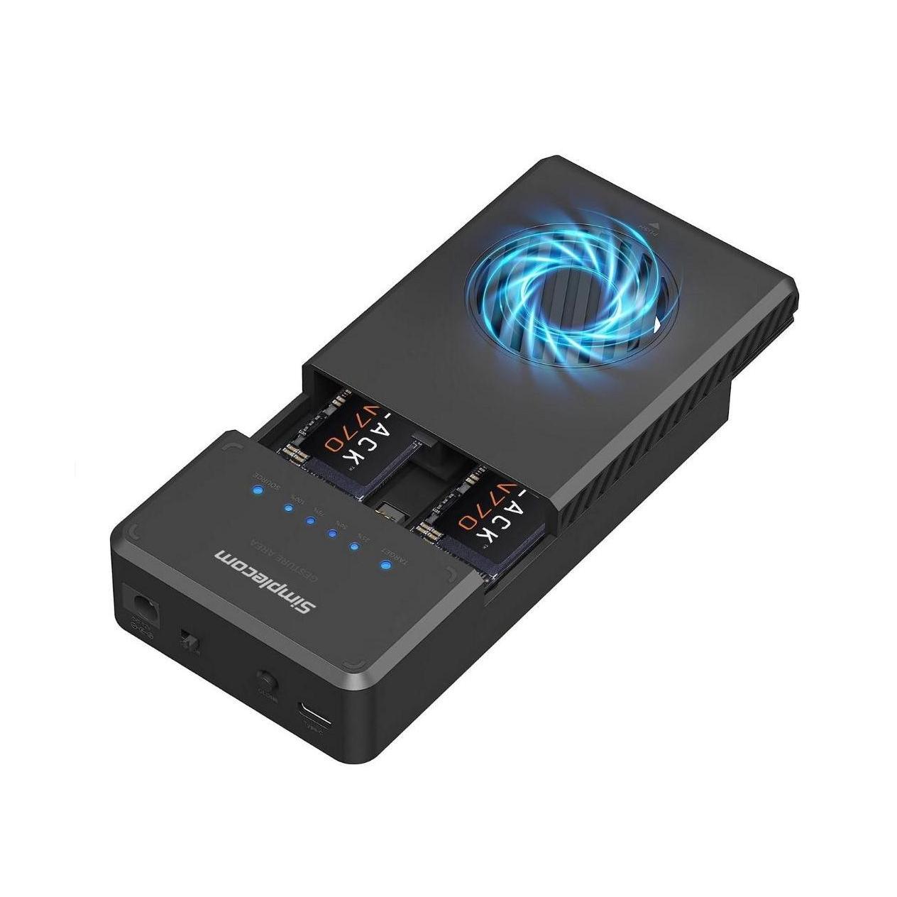 Simplecom SD560 Dual Bay NVMe M.2 SSD Enclosure USB 3.2 Gen2 10Gbps Clone Docking Station
