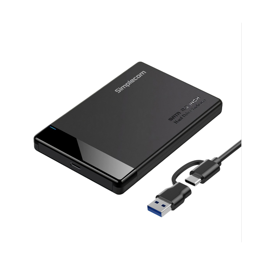 Simplecom SE109 Tool-free 2.5" SATA SSD/HDD USB-C Enclosure 7mm-9.5mm