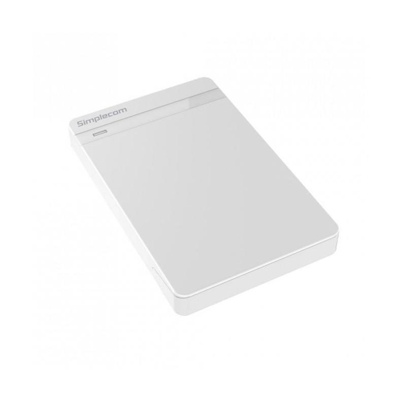 Simplecom SE203 Tool Free 2.5" SATA HDD/SSD to USB 3.0 Enclosure White 5Gbps