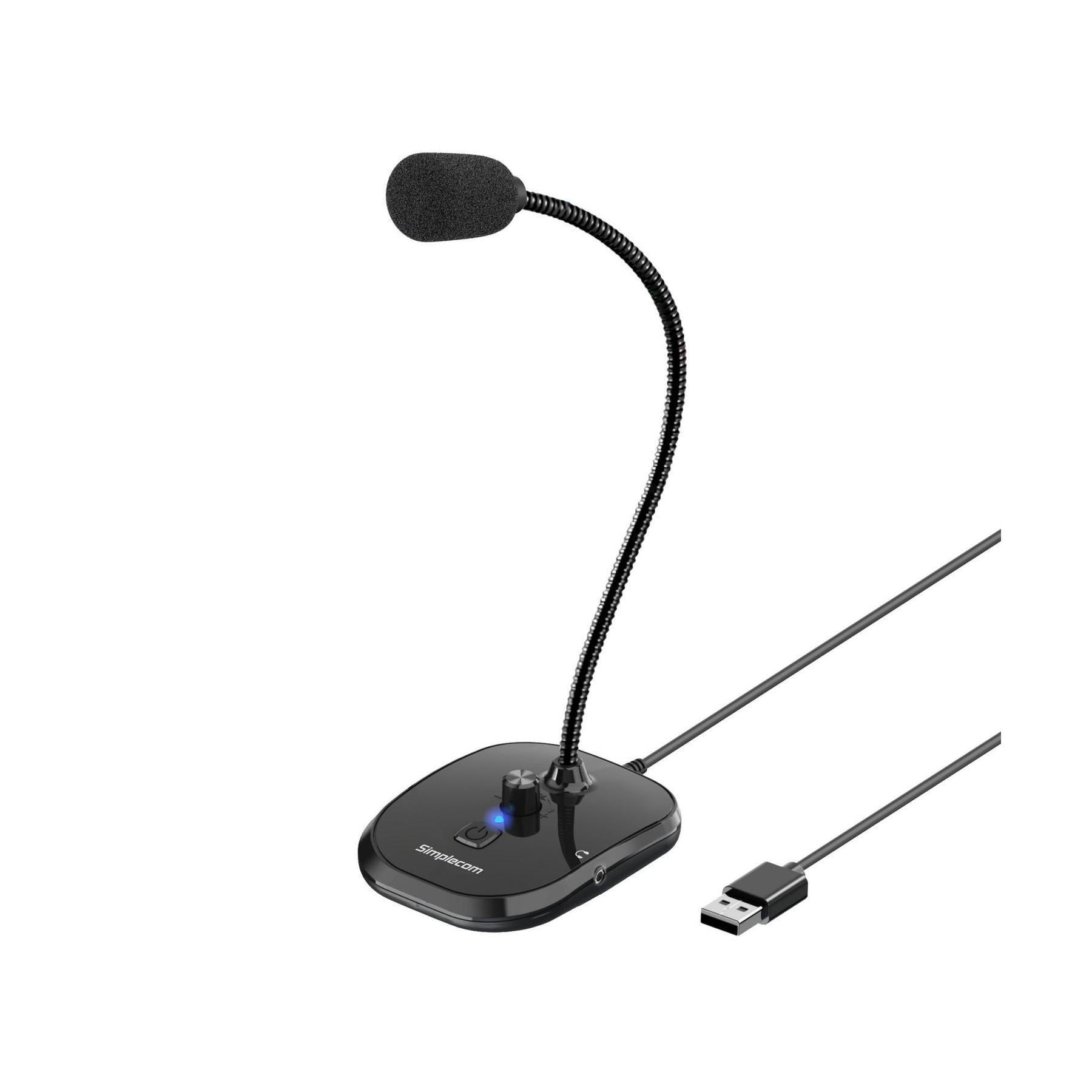 Simplecom UM360 USB Desktop Microphone with Headphone Jack