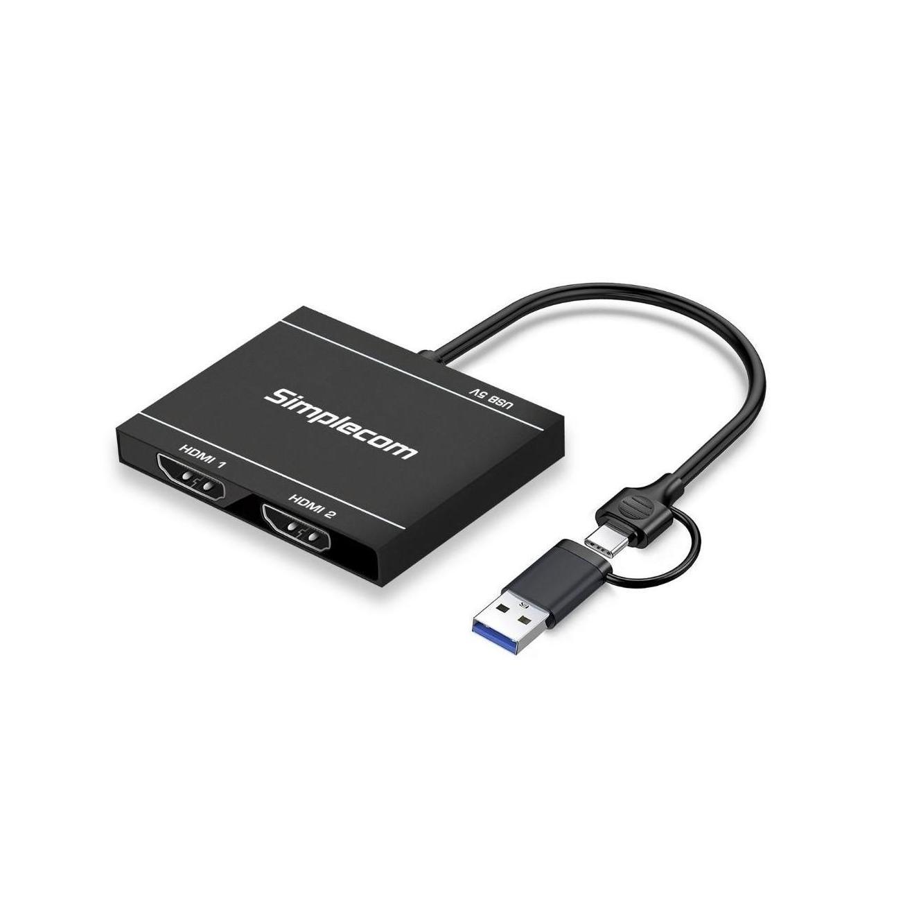 Simplecom USB 3.0 USB-C Dual HDMI 1080p Display Adapter