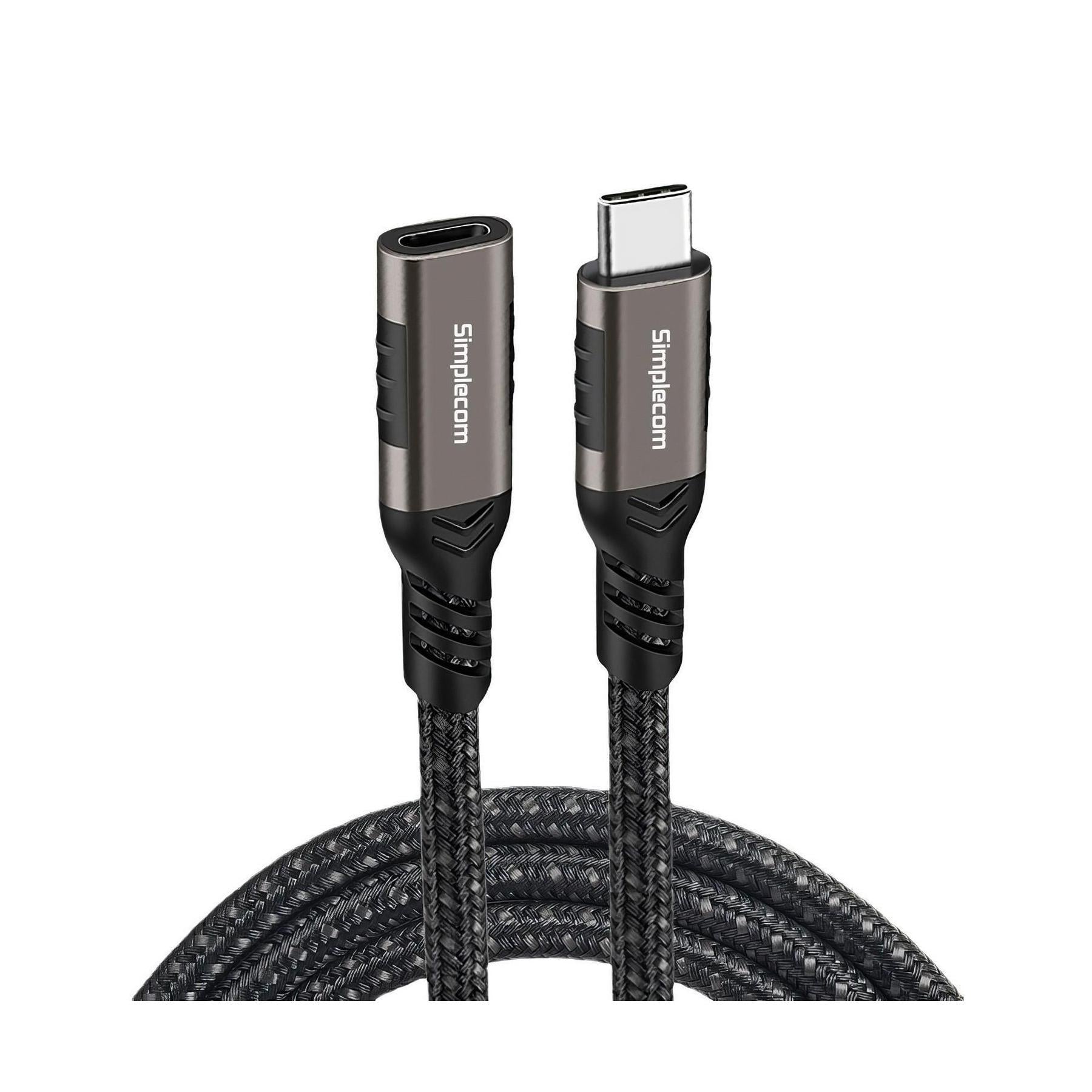 Simplecom USB-C Male to Female Extension Cable USB 3.2 20Gbps PD 100W 2M