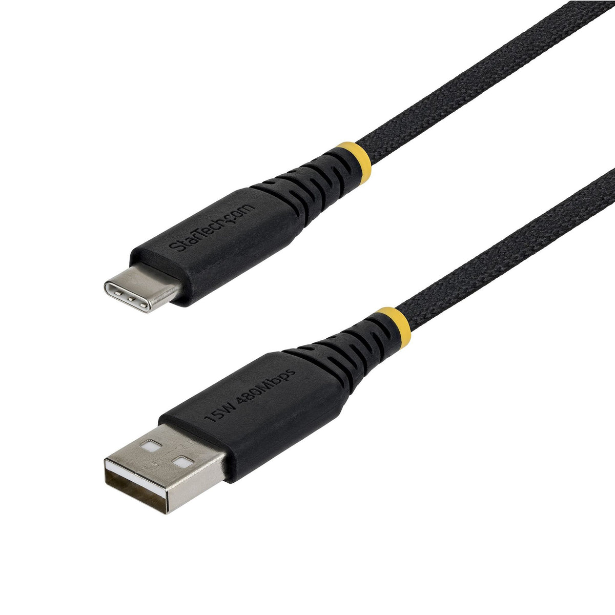 StarTech 15cm USB-A to USB-C Fast Charging Cable 15W Braided Nylon/TPE Jacket