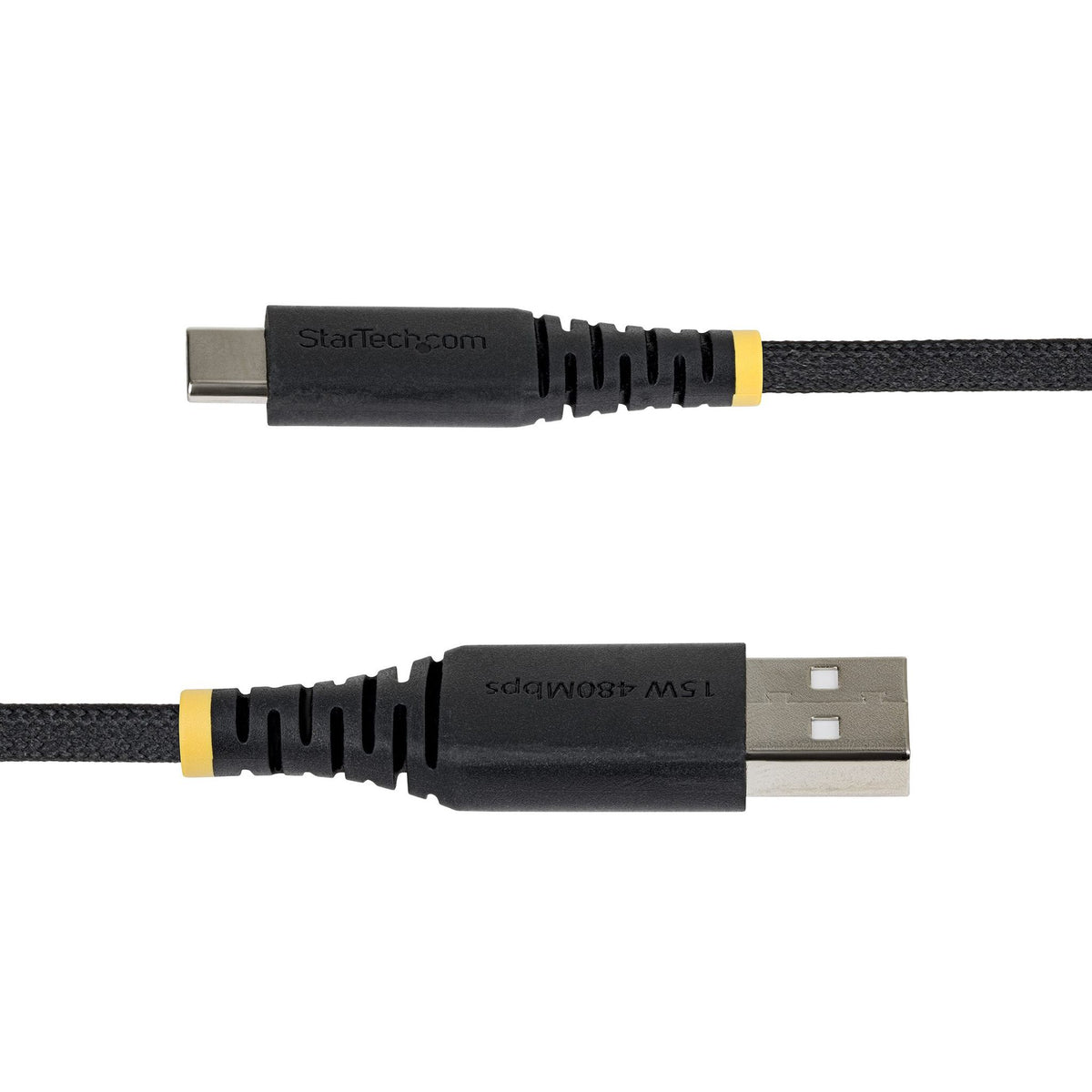 StarTech 2m USB-A to USB-C 15W Fast Charging Cable Braided Nylon/TPE Jacket