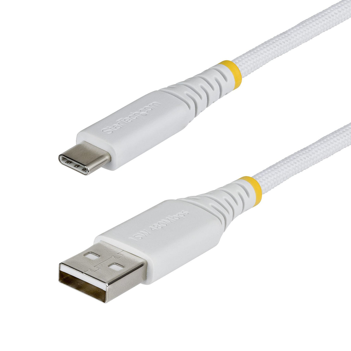 StarTech 2m USB-A to USB-C 15W Fast Charging Cable Braided Nylon/TPE Jacket