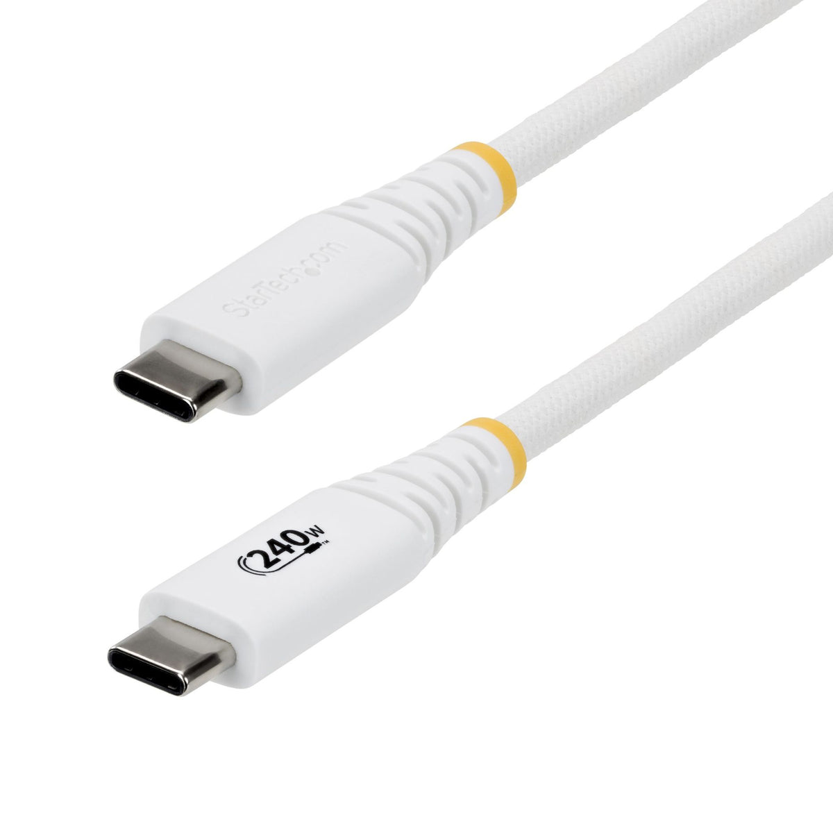 StarTech 2m White USB-C Charging Cable 240W PD EPR USB 2.0