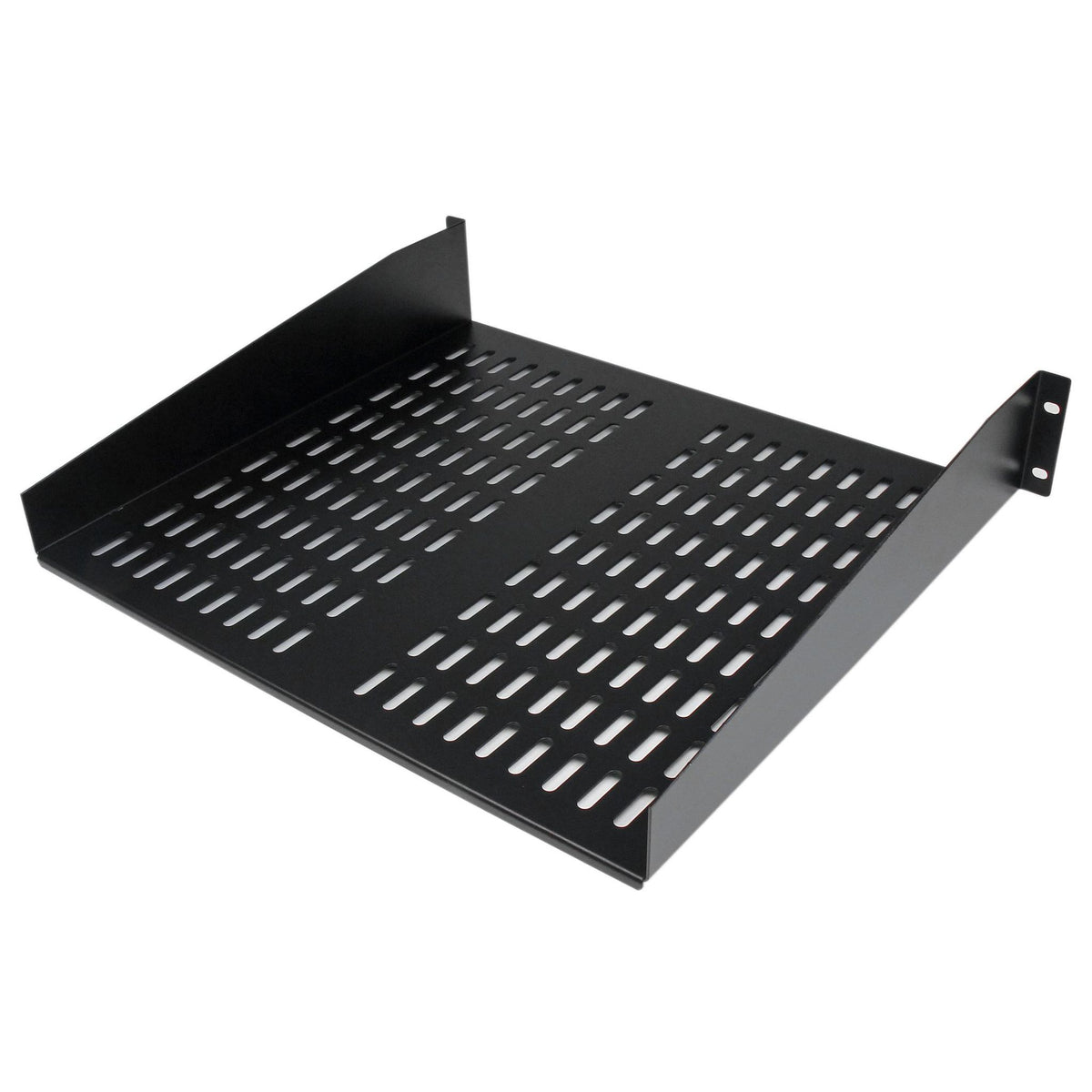 StarTech 2U 16in Vented Rack Mount Shelf Fixed Server Cabinet 50lbs Steel
