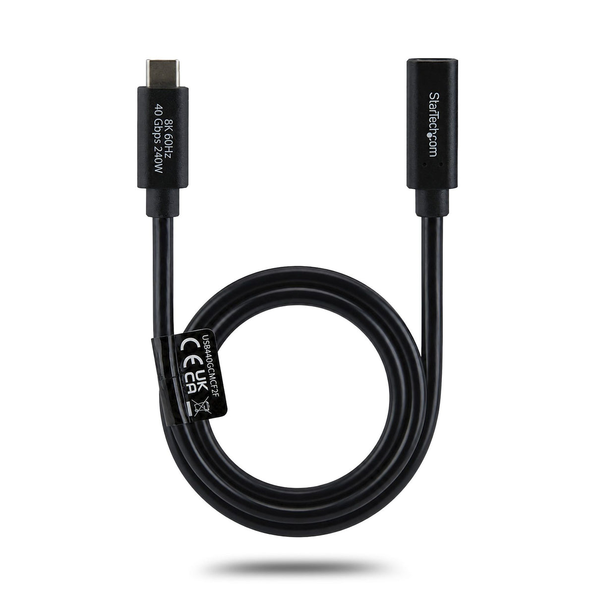StarTech 60cm USB4 Extension Cable 40Gbps 240W USB-C Male to Female