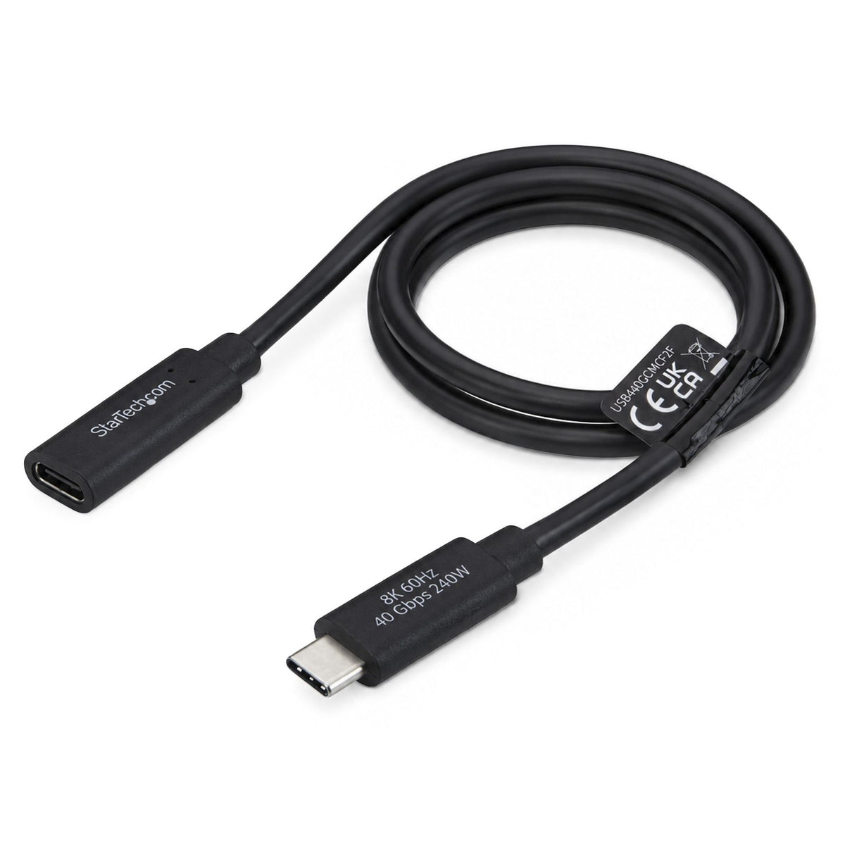 StarTech 60cm USB4 Extension Cable 40Gbps 240W USB-C Male to Female