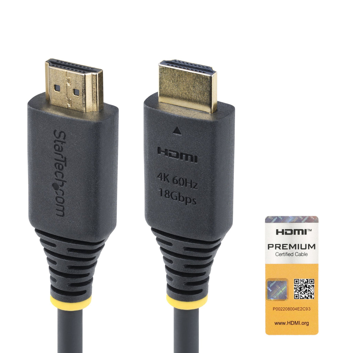 StarTech.com 1.6ft Premium High Speed HDMI Cable 4K 60Hz HDR10 TPE Jacket