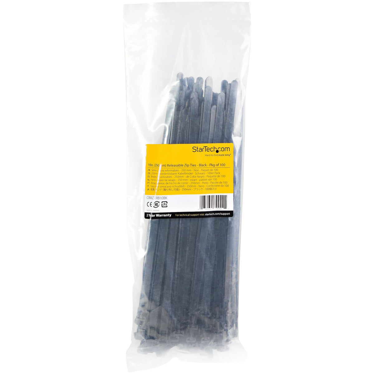 StarTech.com 1000 Pack 10" Black XL Reusable Nylon Cable Ties