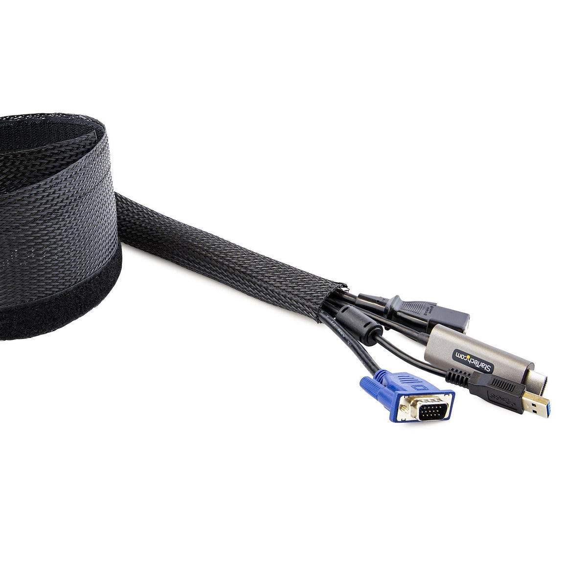 StarTech.com 10ft Braided Mesh Cable Management Sleeve Polyester