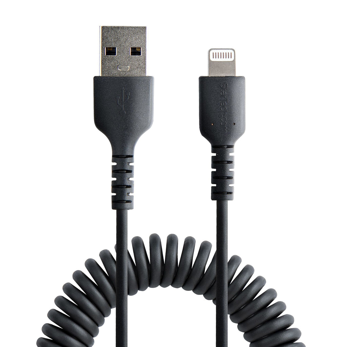 StarTech.com 1m Coiled USB to Lightning Cable MFi Certified TPE Jacket Black