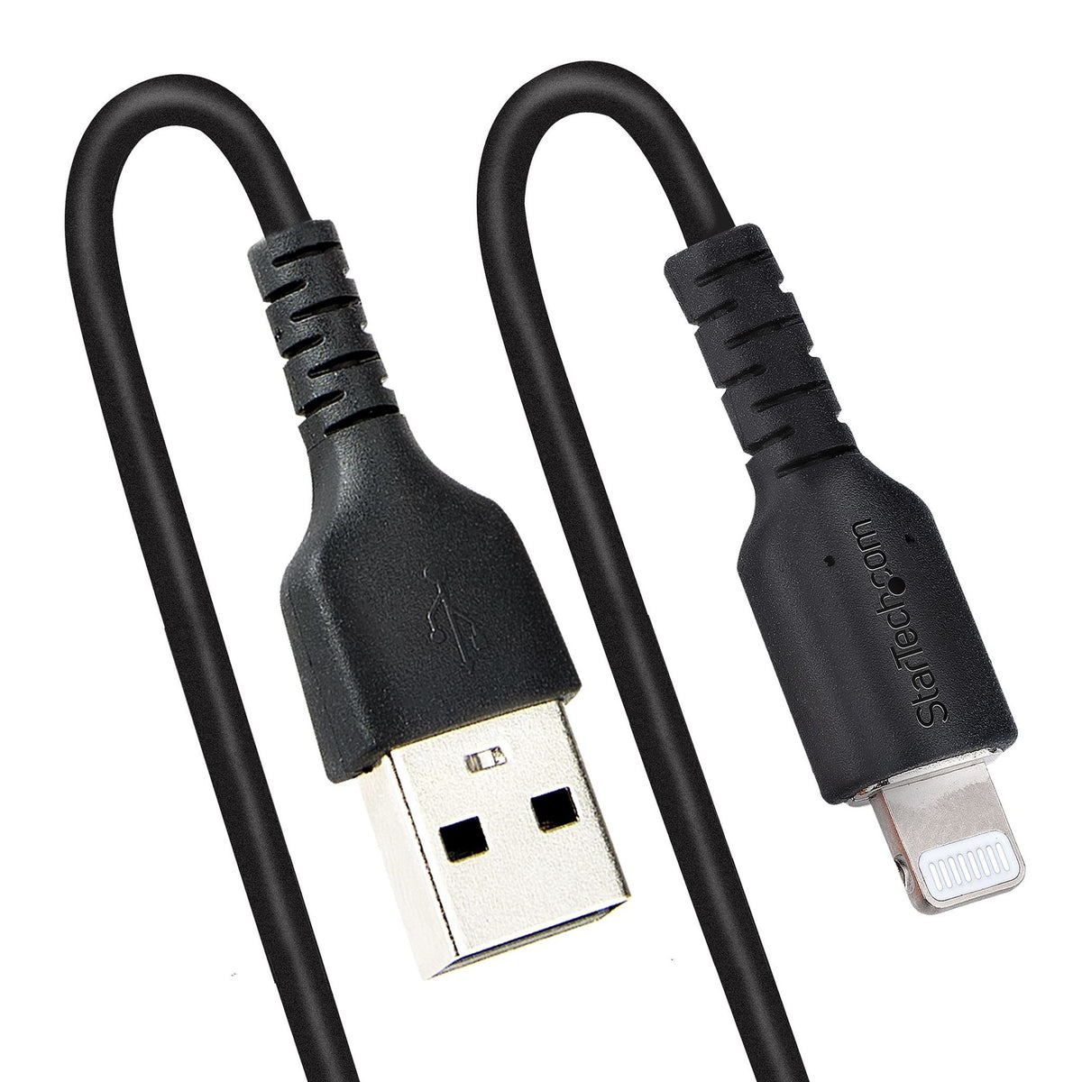 StarTech.com 1m Coiled USB to Lightning Cable MFi Certified TPE Jacket Black