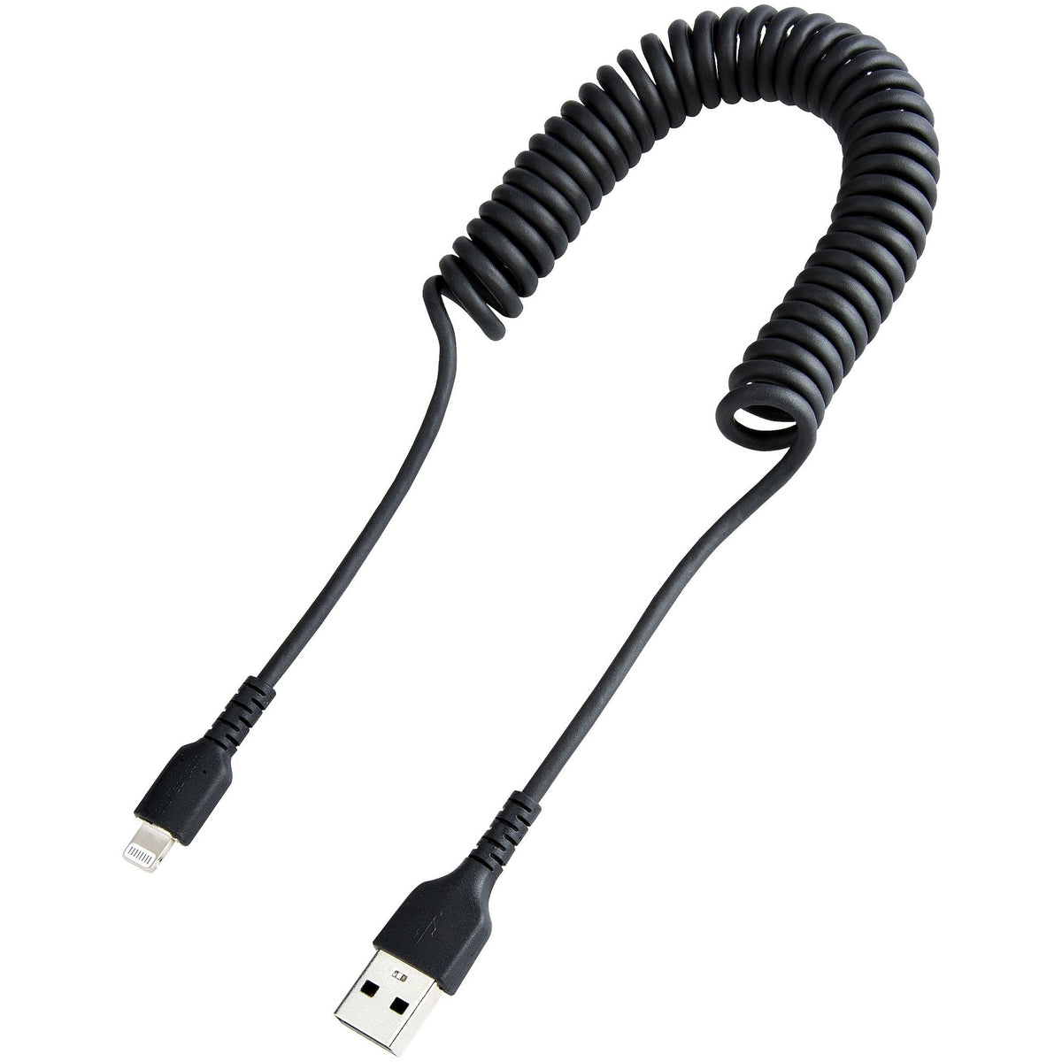 StarTech.com 1m Coiled USB to Lightning Cable MFi Certified TPE Jacket Black