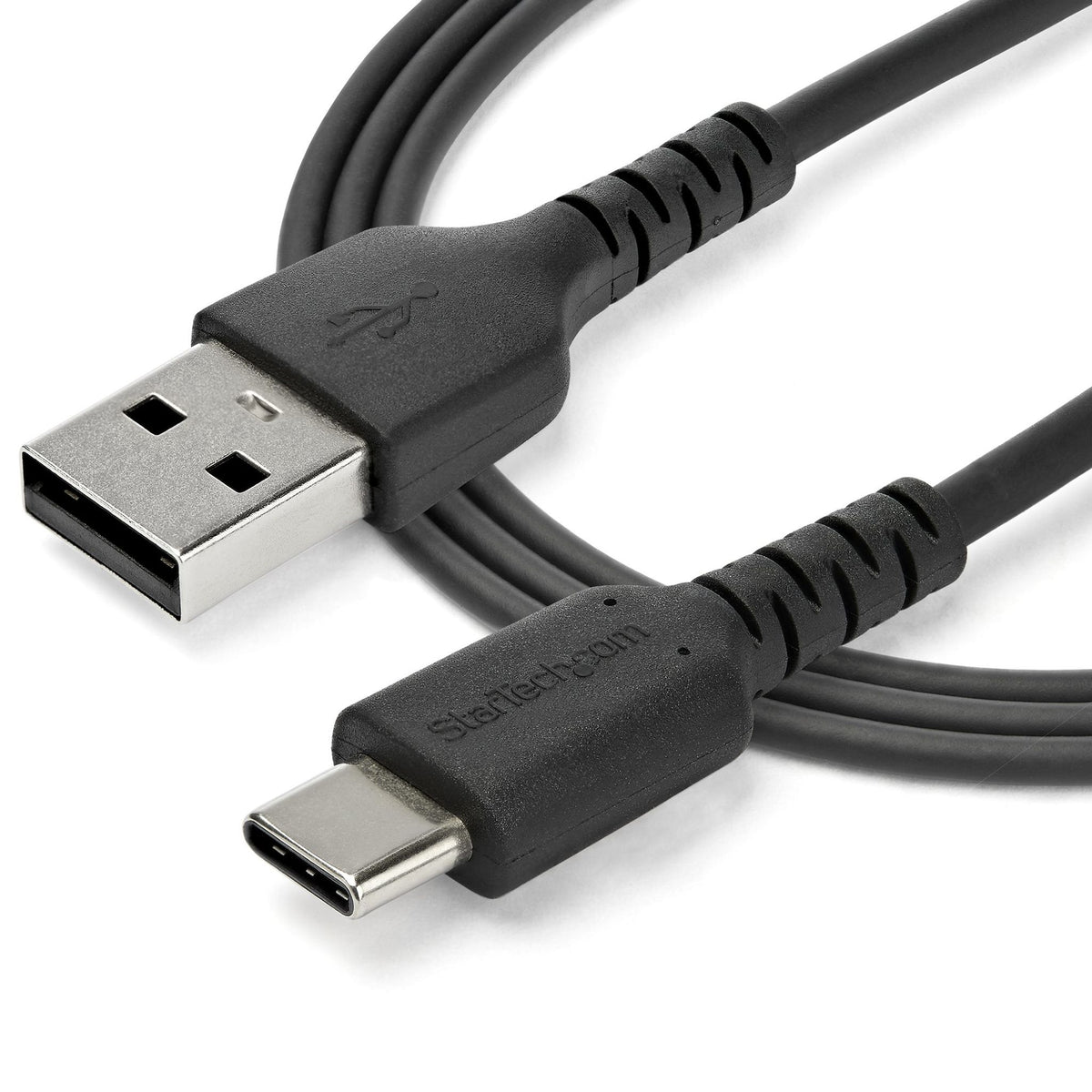 StarTech.com 1m USB A to USB-C Charging Cable Durable Fast Charge Sync Black