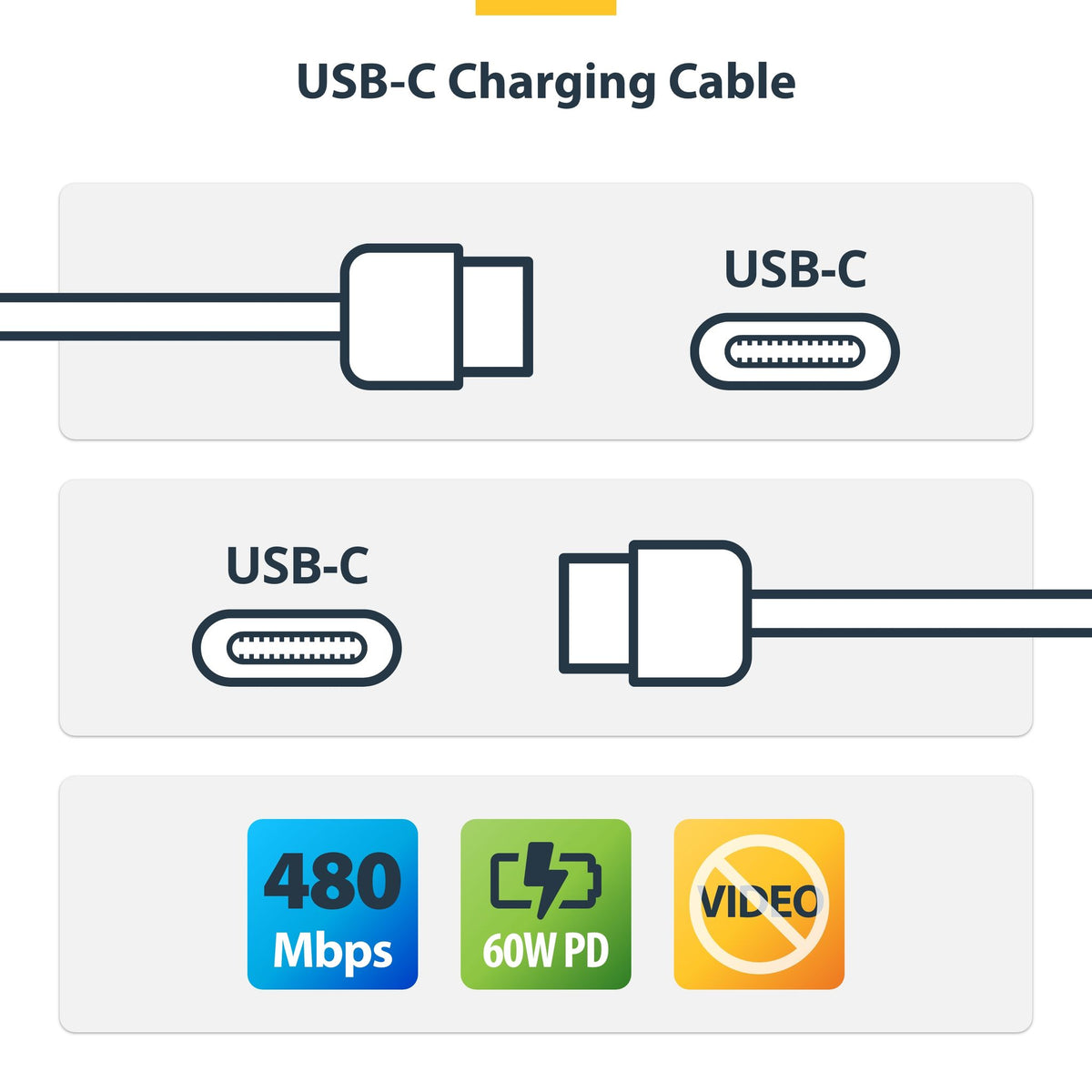 StarTech.com 1m White USB-C Charging Cable 60W TPE Jacket