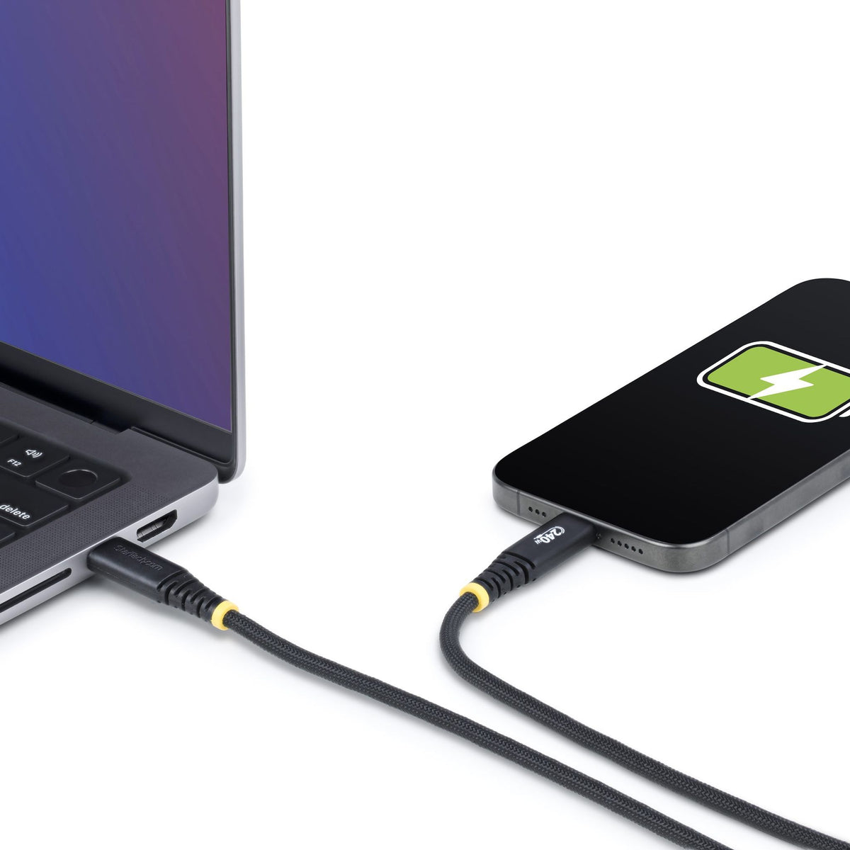 StarTech.com 2m 240W PD EPR Dual-Layer Silicone/Braided Jacket USB-C Cable