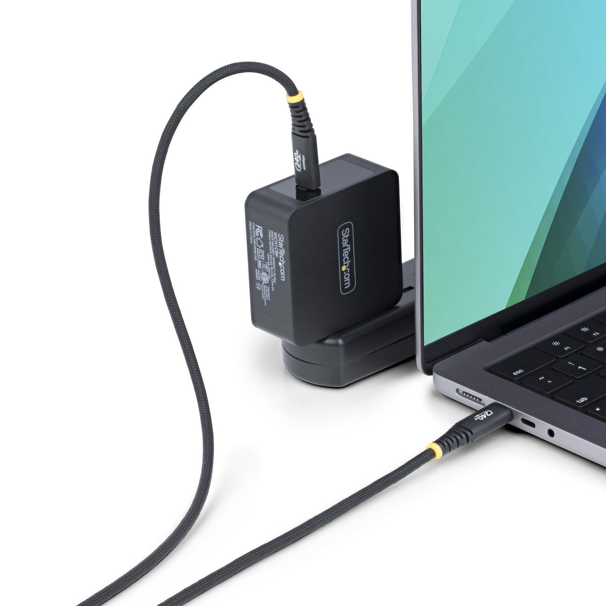 StarTech.com 2m 240W PD EPR Dual-Layer Silicone/Braided Jacket USB-C Cable