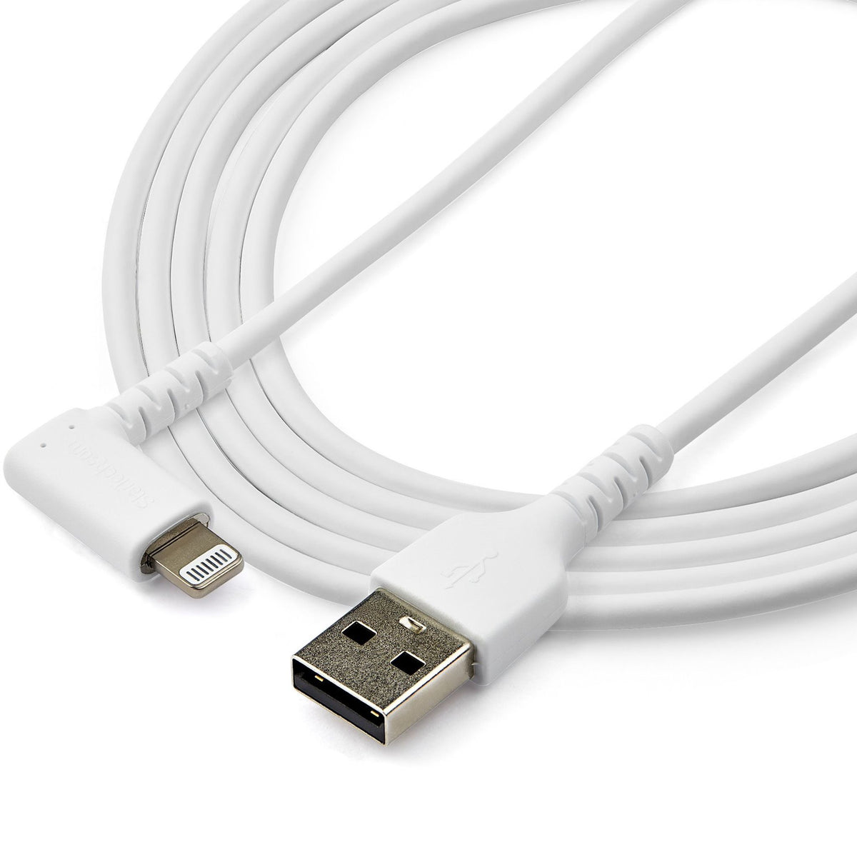 StarTech.com 2m USB-A to Lightning Durable Right Angle White Cable MFi Certified