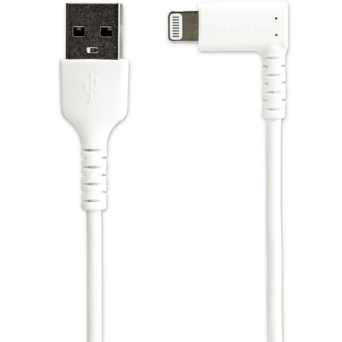 StarTech.com 2m USB-A to Lightning Durable Right Angle White Cable MFi Certified