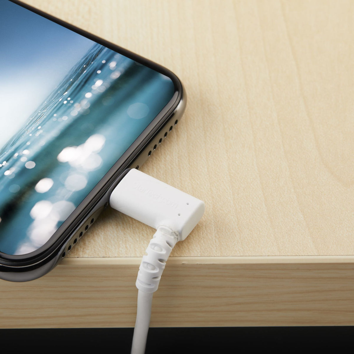 StarTech.com 2m USB-A to Lightning Durable Right Angle White Cable MFi Certified