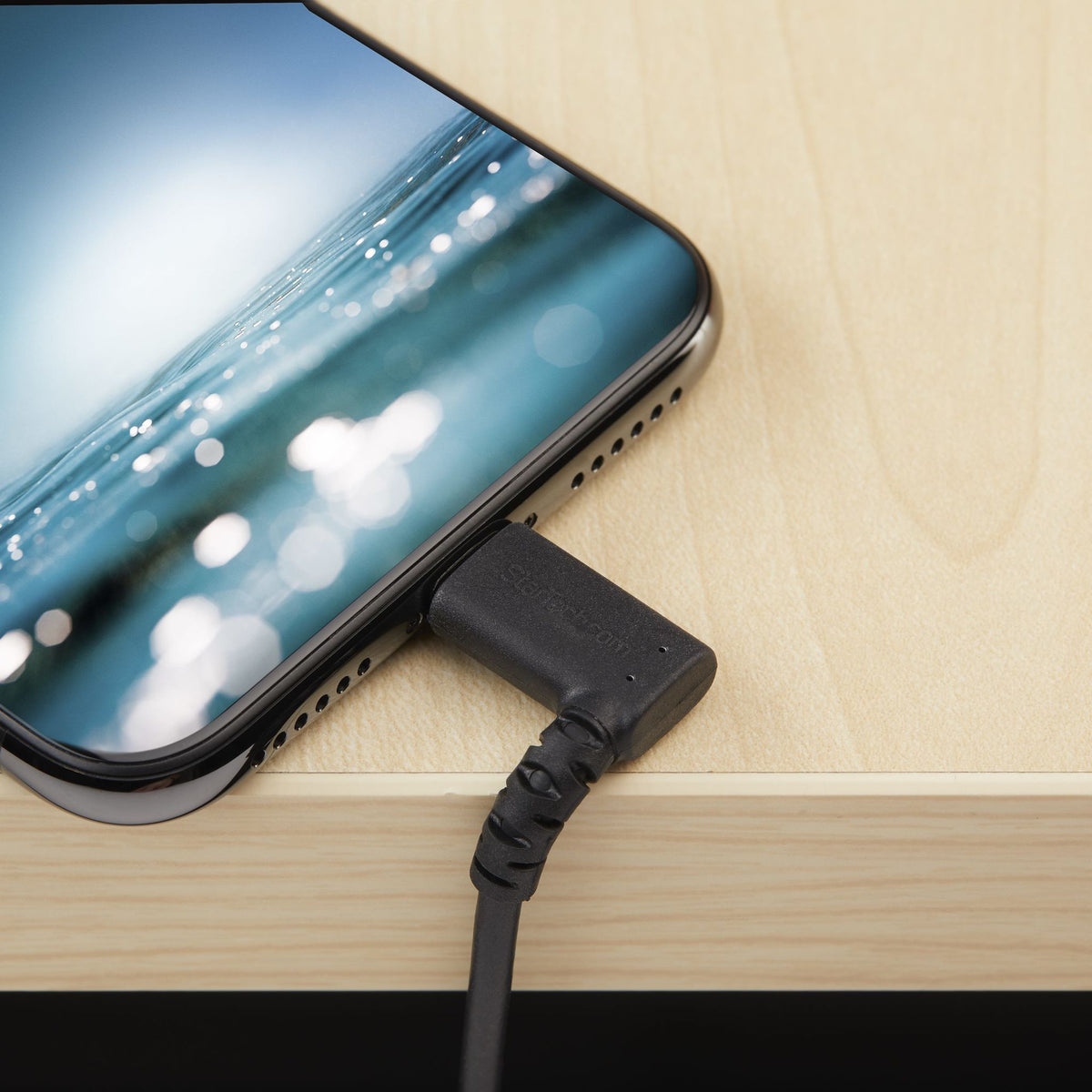 StarTech.com 2m USB-A to Lightning Right Angle Durable Black Cable