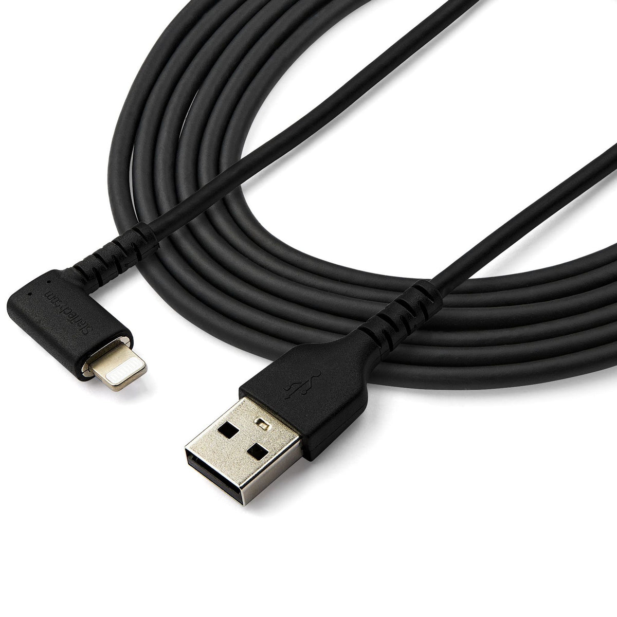 StarTech.com 2m USB-A to Lightning Right Angle Durable Black Cable