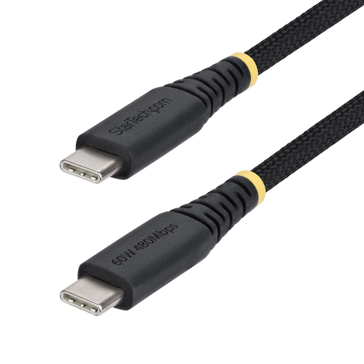 StarTech.com 2m USB-C Charging Cable 60W Dual-Layer Braided Nylon/TPE Jacket