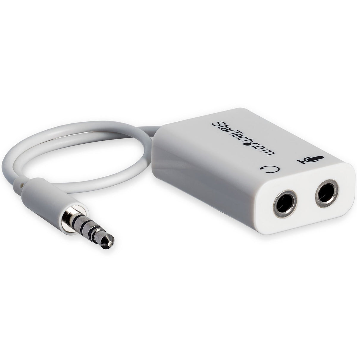 StarTech.com 3.5mm 4-Position to 2x 3-Position Headset Splitter Adapter White