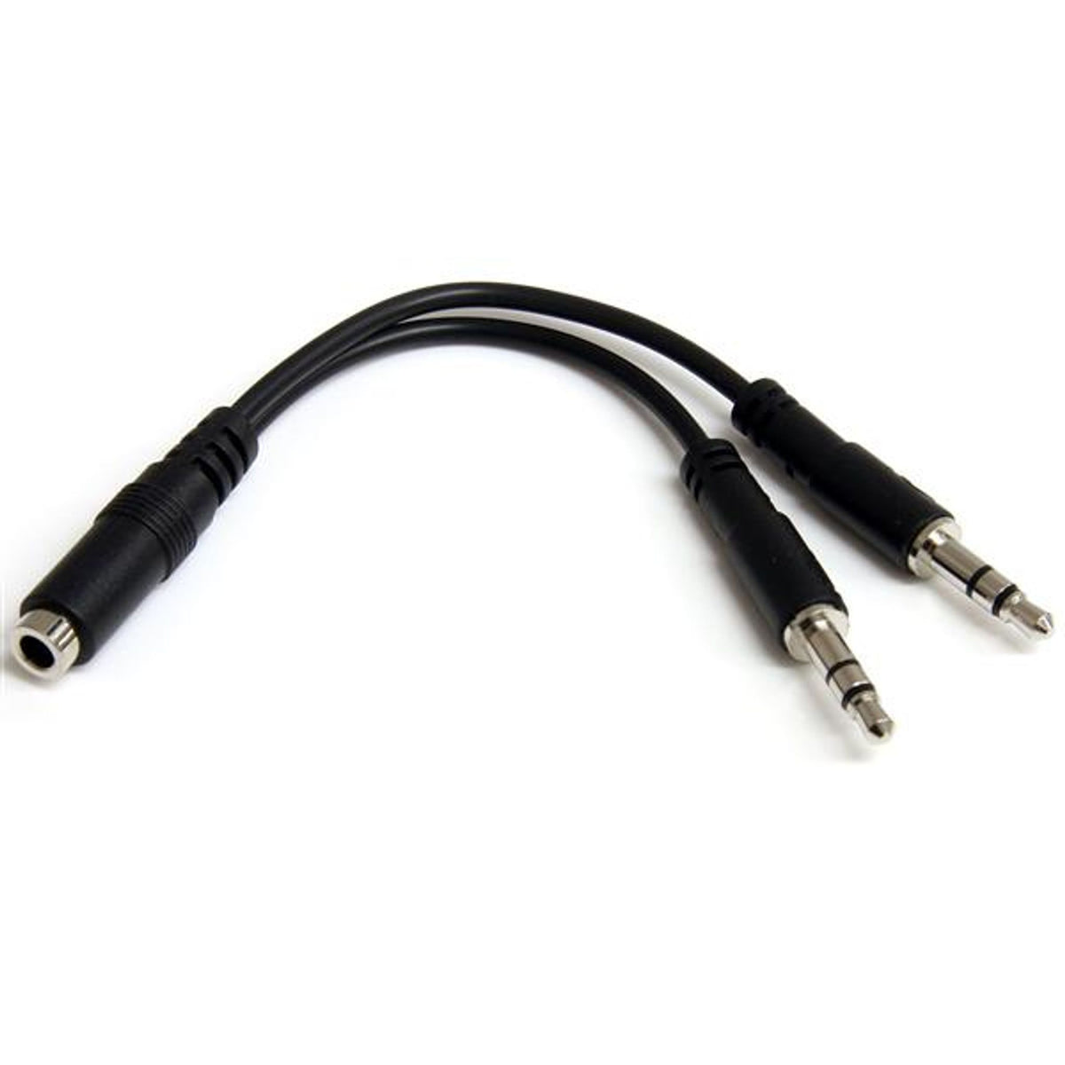 StarTech.com 3.5mm 4-Position to 2x 3-Position Headset Splitter Adapter Black
