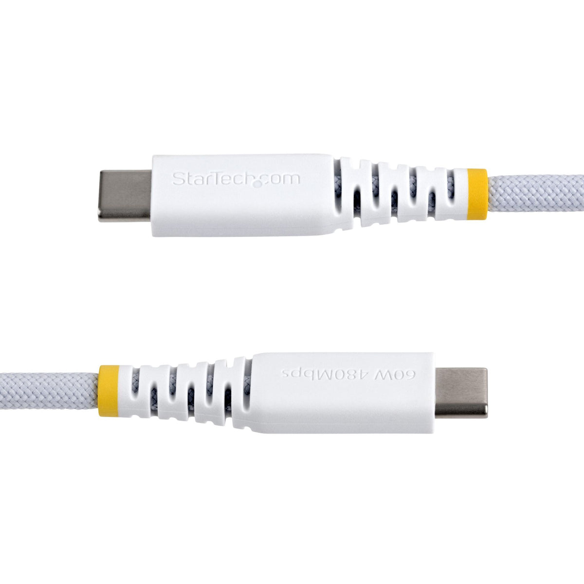StarTech.com 30cm White USB-C Charging Cable 60W Dual-Layer TPE/Nylon Jacket