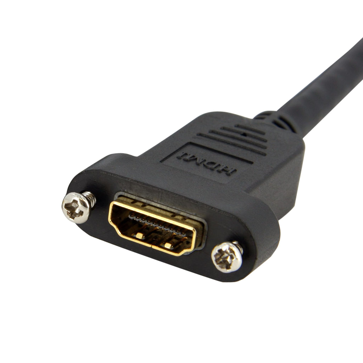 StarTech.com 3ft HDMI Female to Male Adapter 4K Panel Mount Cable Black