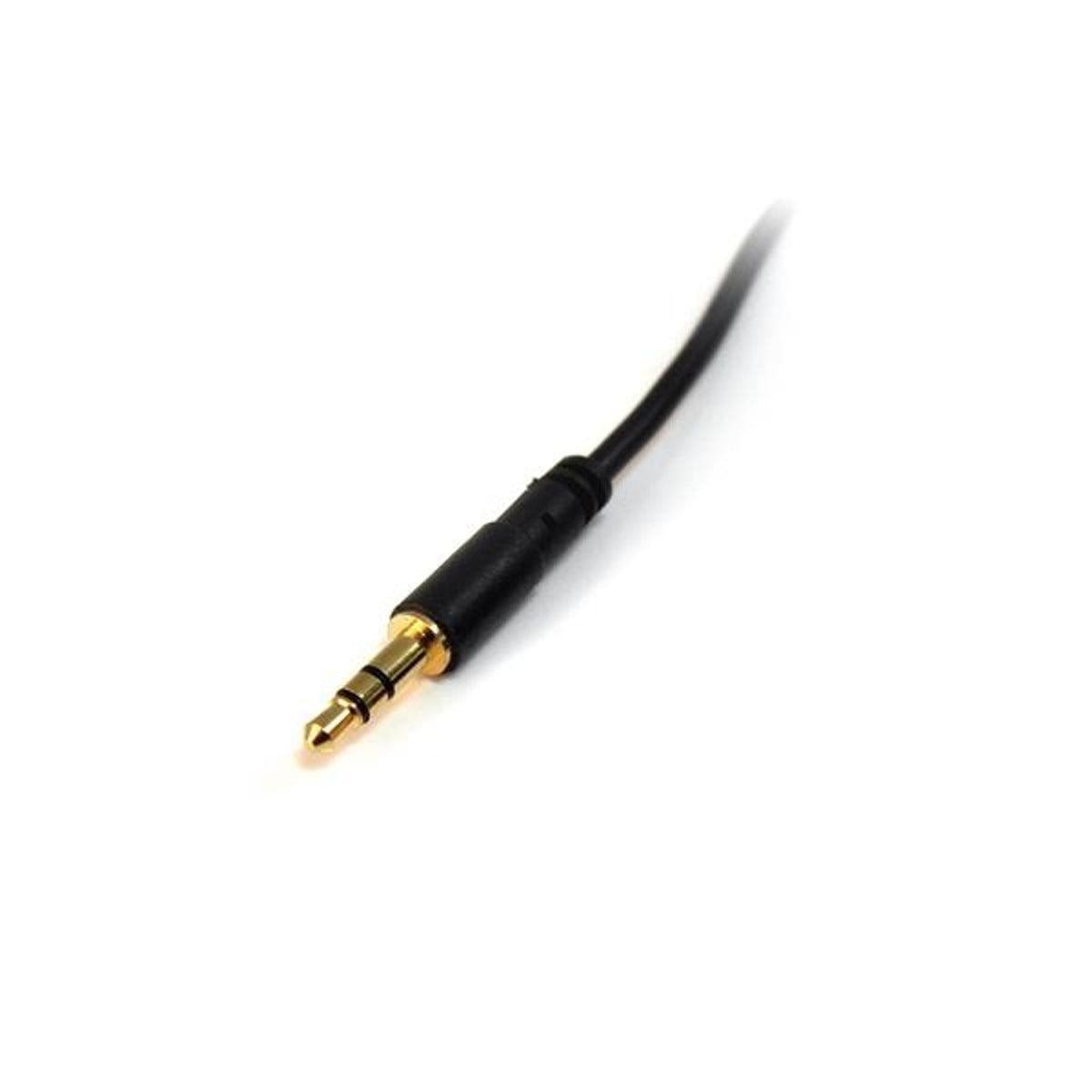 StarTech.com 3ft Slim 3.5mm Stereo Audio Cable M/M Gold Plated 28AWG Black