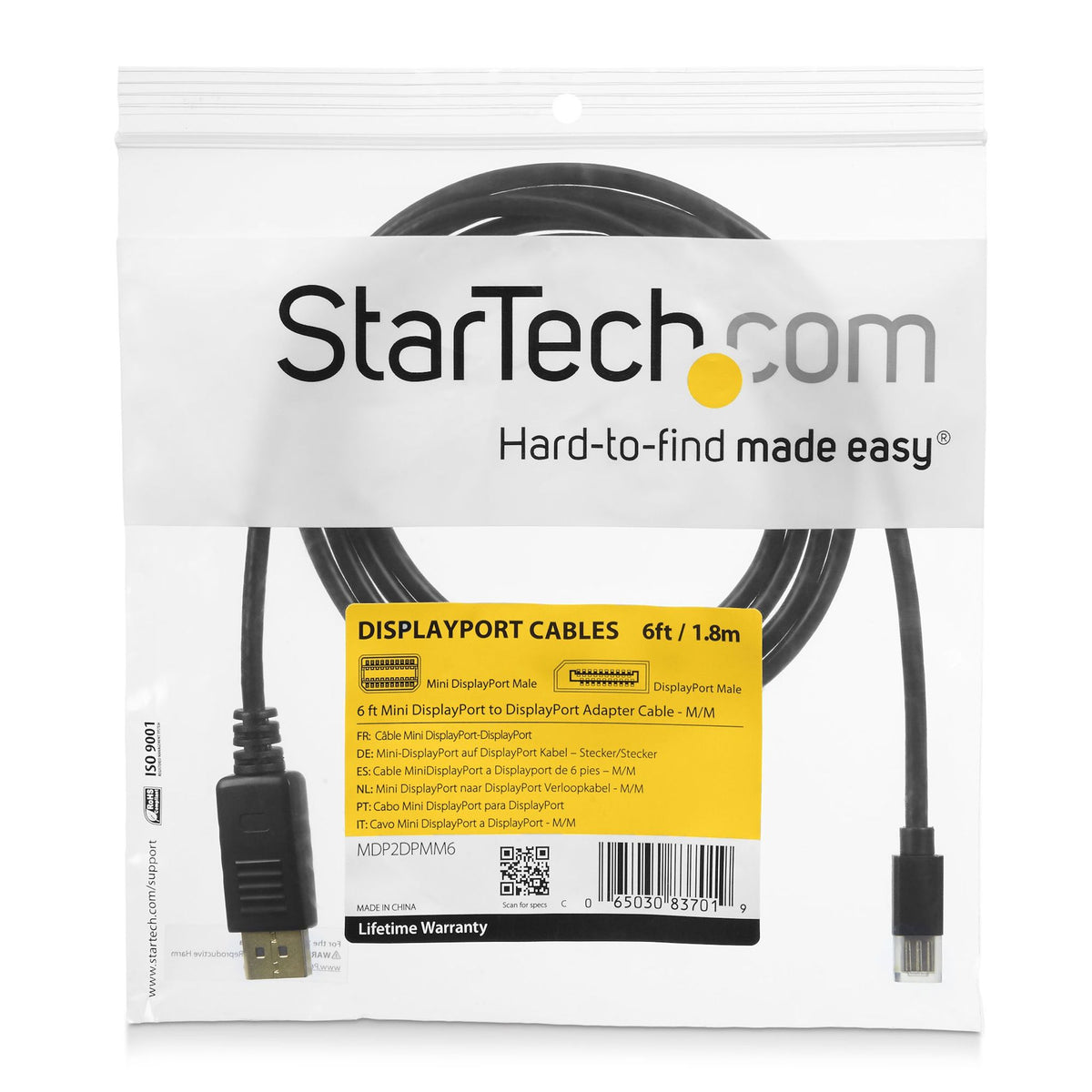 StarTech.com 3m Mini DisplayPort to DisplayPort 1.2 Cable 4K x 2K