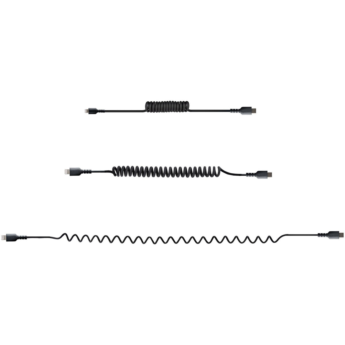 StarTech.com 50cm Coiled USB-C to Lightning Cable MFi Certified TPE Jacket Black