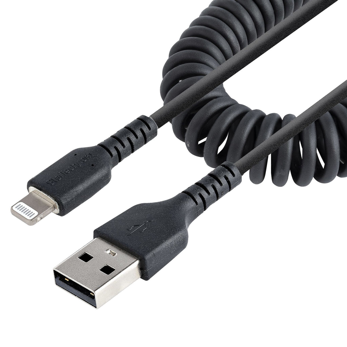 StarTech.com 50cm Coiled USB to Lightning Cable MFi Certified TPE Jacket Black