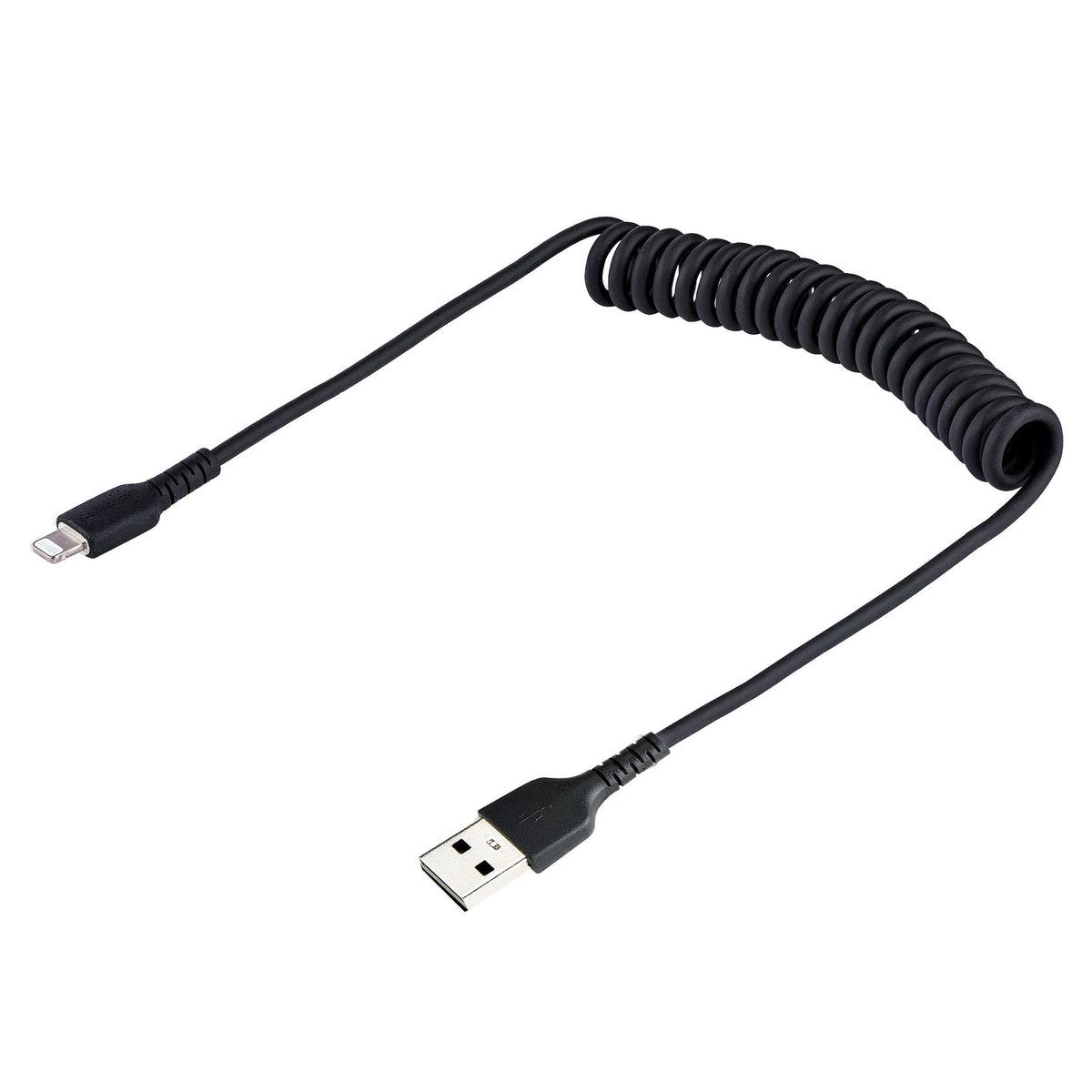 StarTech.com 50cm Coiled USB to Lightning Cable MFi Certified TPE Jacket Black