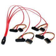 StarTech.com 50cm Internal Mini SAS Cable SFF8087 to 4x SFF8482 30AWG Red